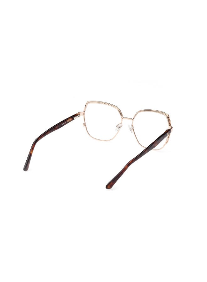 GUESS Gm0383 Geometric Metal Frames For Women Size 55, Shiny Pale Gold - Image 5