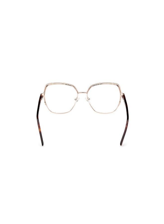 GUESS Gm0383 Geometric Metal Frames For Women Size 55, Shiny Pale Gold - Image 4
