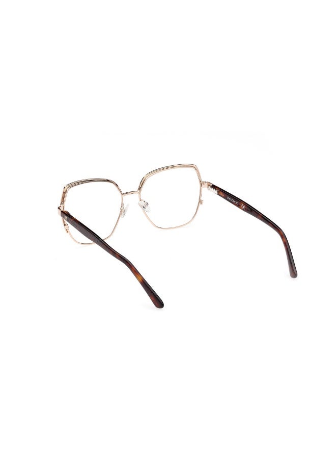 GUESS Gm0383 Geometric Metal Frames For Women Size 55, Shiny Pale Gold - Image 3