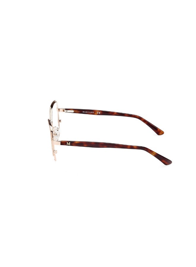 GUESS Gm0383 Geometric Metal Frames For Women Size 55, Shiny Pale Gold - Image 2