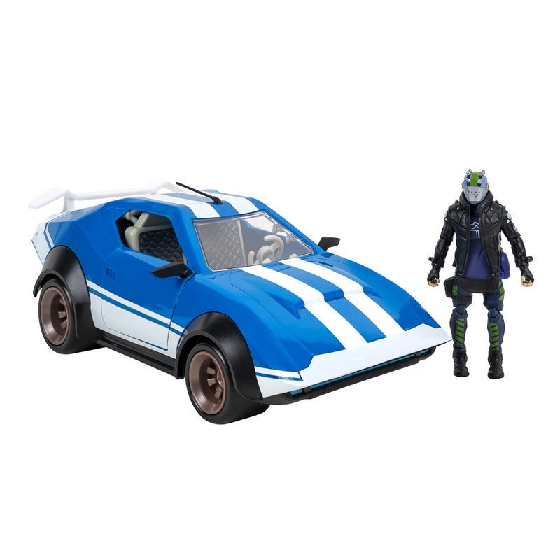FORTNITE سيارة جازويرز فورتنايت جوى رايد ويبلش زرقاء بيضاء مع شخصية إكس لورد متحركة بطول 4 إنش - Image 2