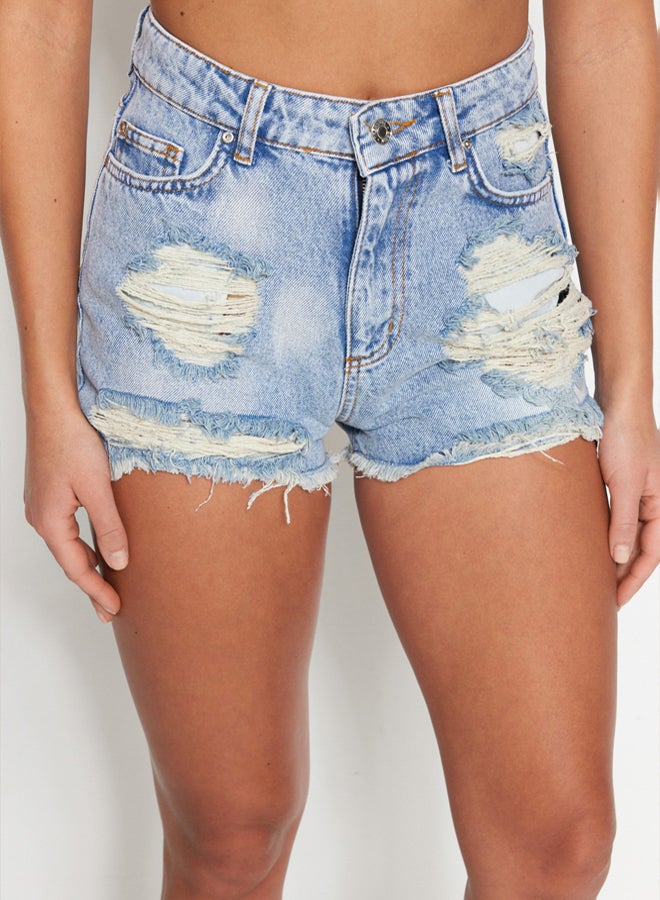 trendyol Blue Denim Beach Shorts  - Image 5