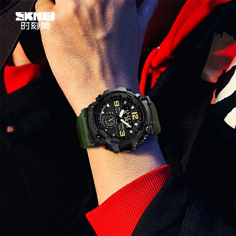 Skmei Men's Sports Watch - Camouflage Blue Waterproof Multifunctional Electronic Watch - Image 3