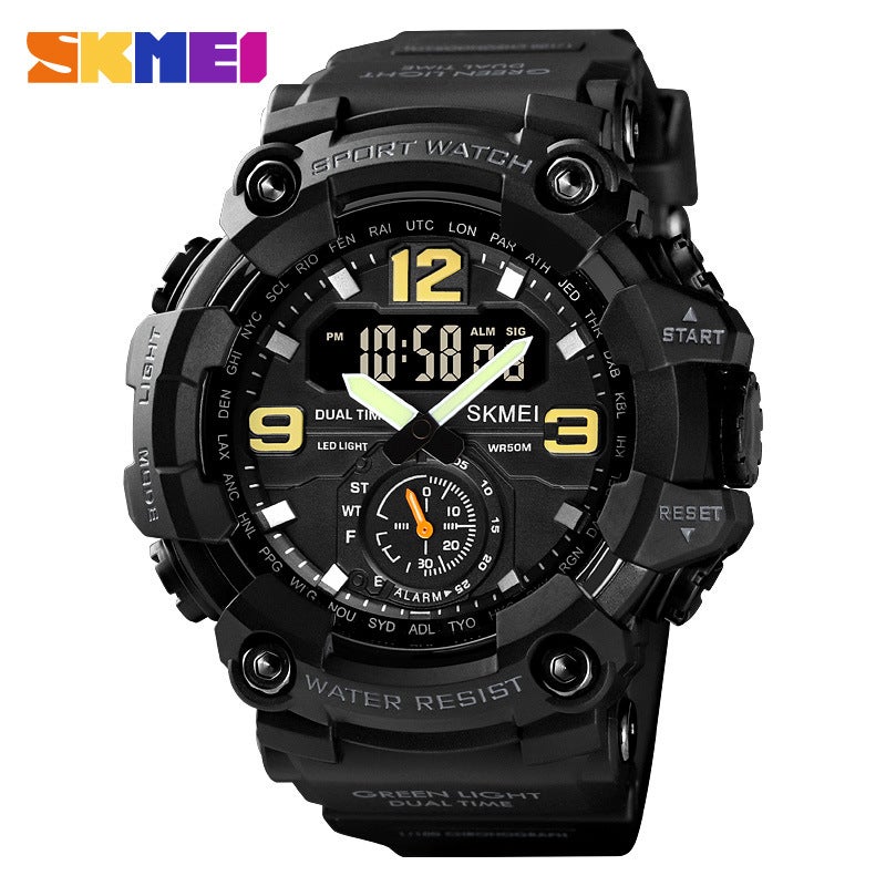 Skmei Men's Sports Watch - Camouflage Blue Waterproof Multifunctional Electronic Watch - Image 5