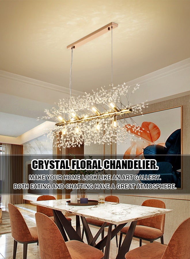 Golden dandelion fireworks crystal three-color changing restaurant lights, modern minimalist luxurious Nordic style bedroom, living room, bar counter, clothing store window, internet celebrity lamps  - Image 3
