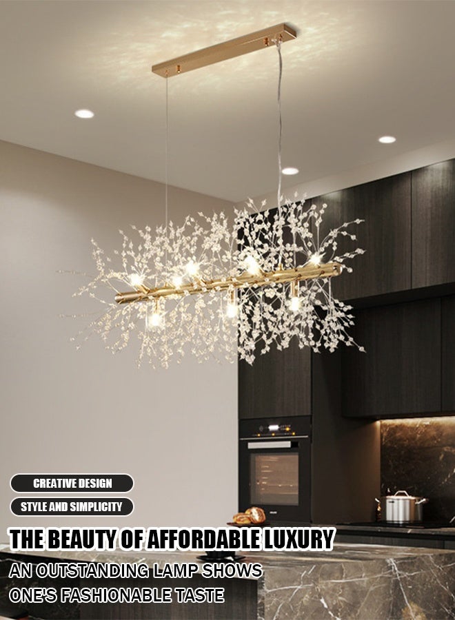 Golden dandelion fireworks crystal three-color changing restaurant lights, modern minimalist luxurious Nordic style bedroom, living room, bar counter, clothing store window, internet celebrity lamps  - Image 4