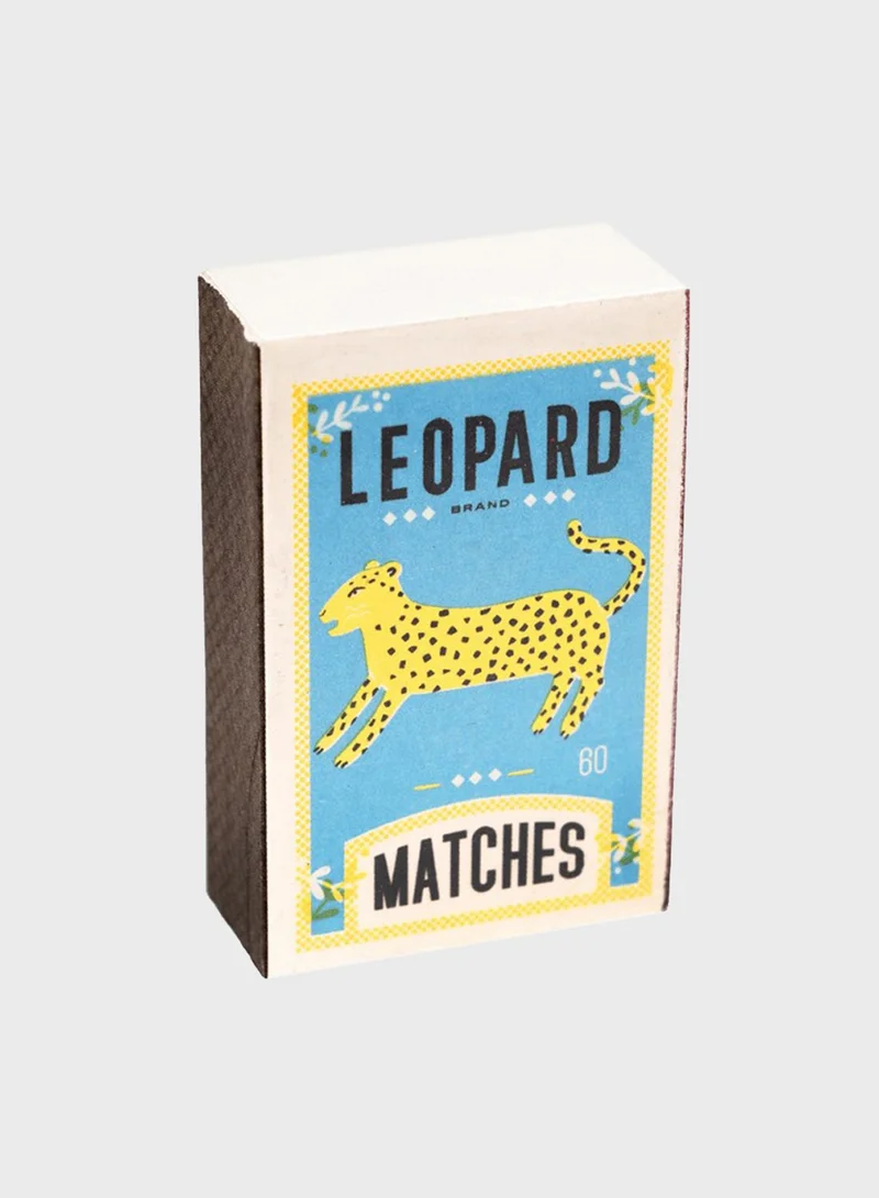 Rex London Printed Matchbox Leopard Illustration Matches