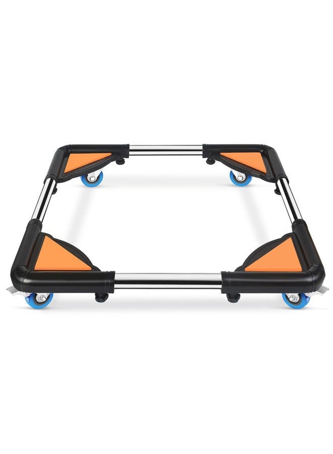 SPACECARE Mobile Roller with 4 Locking Wheels - Adjustable Furniture Dolly Washing Machine Stand Refrigerator Base Moving Cart- Black - Image 1