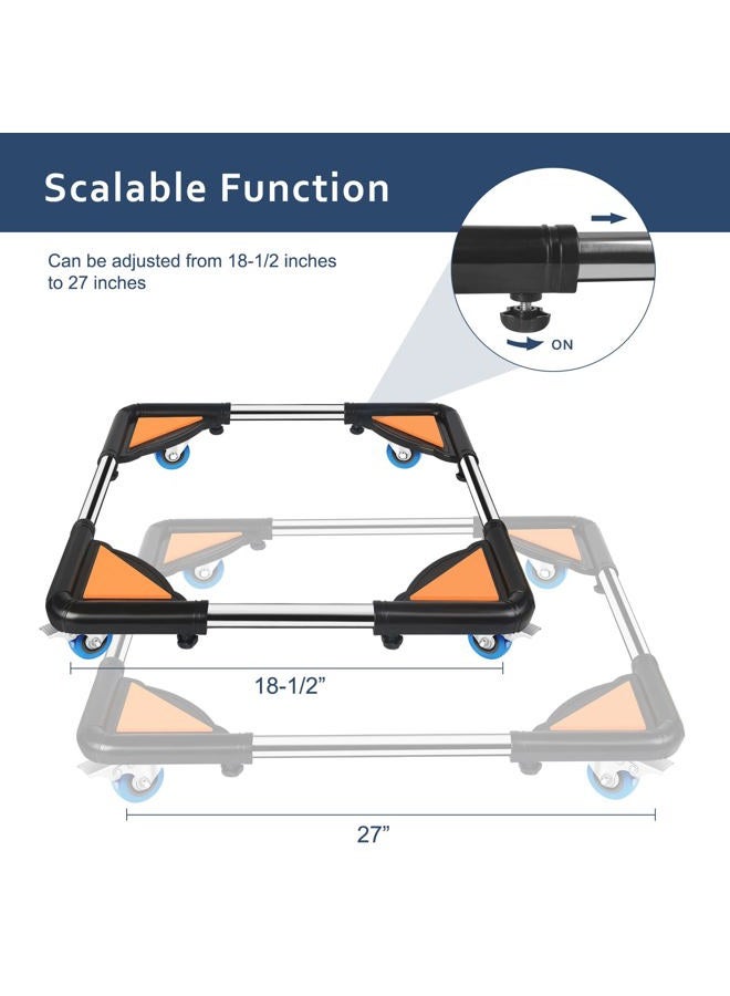 SPACECARE Mobile Roller with 4 Locking Wheels - Adjustable Furniture Dolly Washing Machine Stand Refrigerator Base Moving Cart- Black - Image 2
