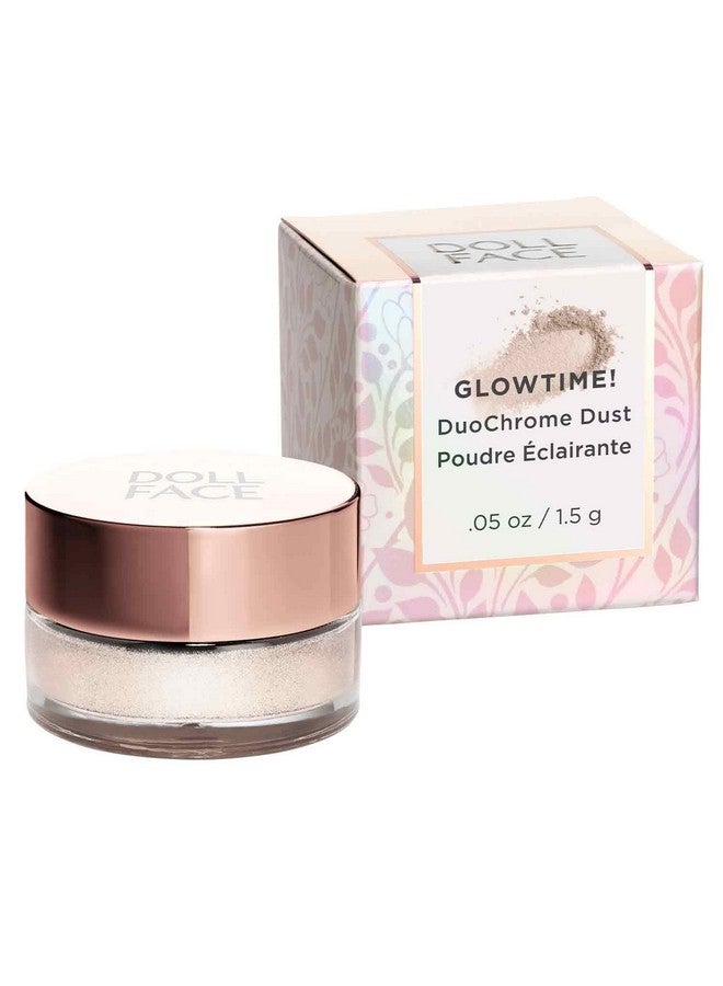 Doll Face Highlighter Makeup, Glowtime! Duochrome Dust, Holographic Illuminator Loose Powder, Featherlight Eye, Face & Body Shimmer Make Up (Moonbeam) - Image 2