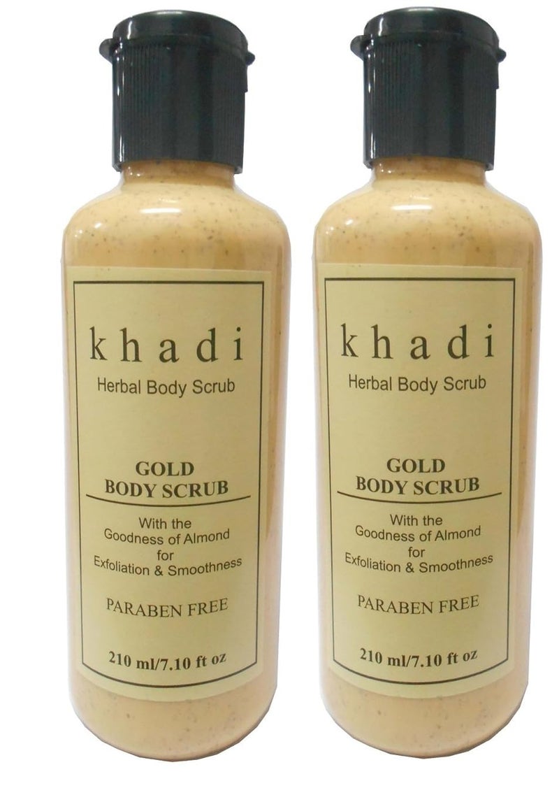 Khadi Natural Herbal Herbigiri Natural Herbal Gold Face  Body Scrub With Rose Extracts 420ml - Image 1