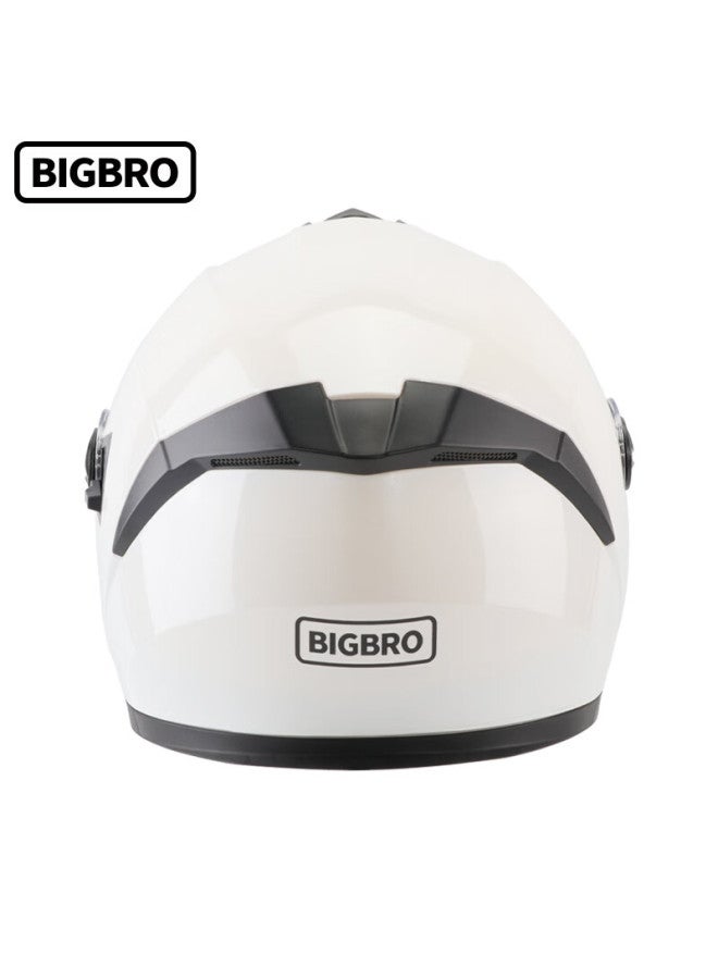 Bigbro Ky168 Pearl White New National Standard 3c Dual-lens Electric Motorcycle Helmet Winter Warmth Sun Protection Uni Electric Scooter Four-season Half Helmet - Image 4