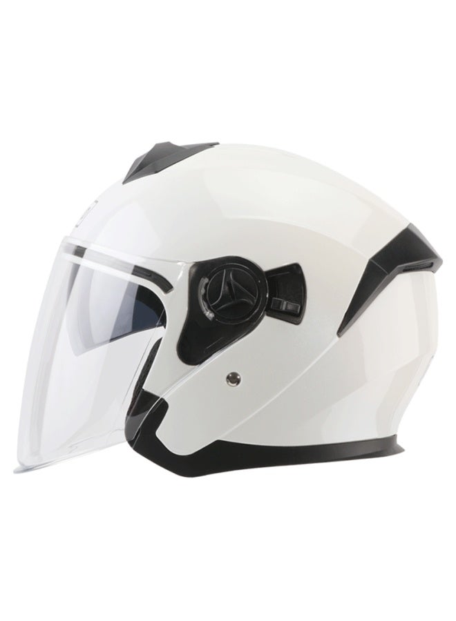 Bigbro Ky168 Pearl White New National Standard 3c Dual-lens Electric Motorcycle Helmet Winter Warmth Sun Protection Uni Electric Scooter Four-season Half Helmet - Image 5