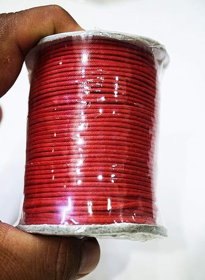 Sparkle DIY Jewellery Making 1MM Red Cotton Wax Cord 100 Mtr - Image 1