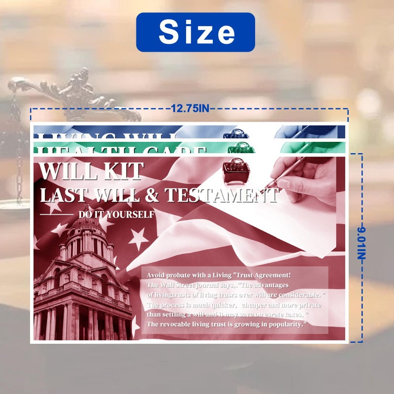 ZHUKEYONG Legal Documents Kit, Durable Power of Attorney, Healthcare Directive and Last Will & Testament Forms, Self-Help Estate Planning Set - Image 3