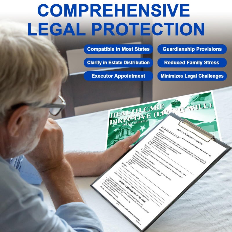 ZHUKEYONG Legal Documents Kit, Durable Power of Attorney, Healthcare Directive and Last Will & Testament Forms, Self-Help Estate Planning Set - Image 5