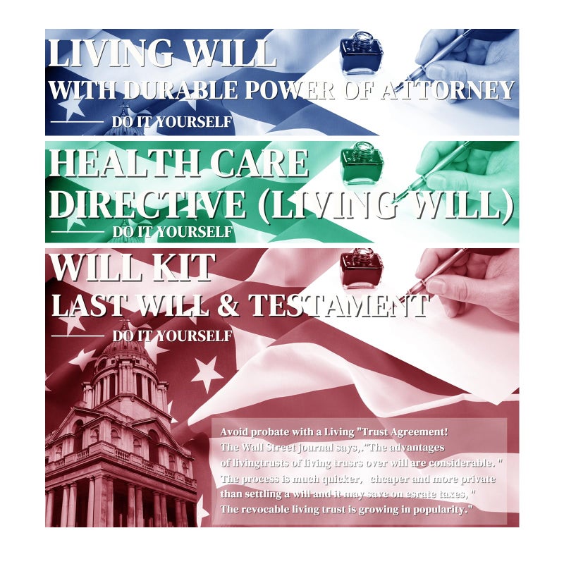 ZHUKEYONG Legal Documents Kit, Durable Power of Attorney, Healthcare Directive and Last Will & Testament Forms, Self-Help Estate Planning Set - Image 1