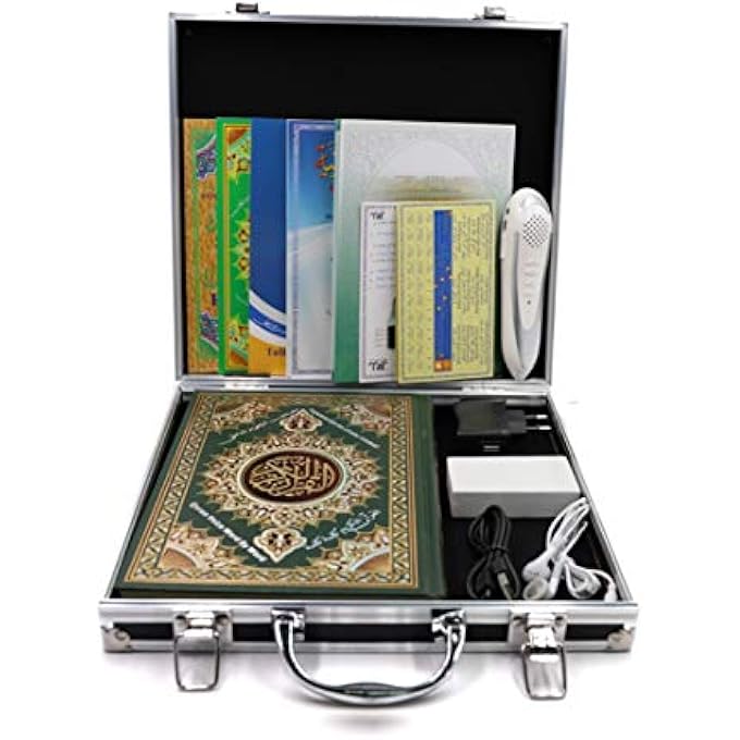rayihni DIGITAL QUR'AN PEN QURAN PLAYER PEN READER 8GB SILVER COLOR WORD FOR WORD TAJWEED (M9 NORMAL SIZE BOOK) - Image 1