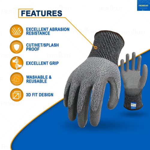 FreshDcart FDCR2010 Rubber coated nylon Cut-Proof Safety Hand Gloves anti cut with nylon and rubber coated hand gloves for domestic and Industrial, Gardening free size - Image 2