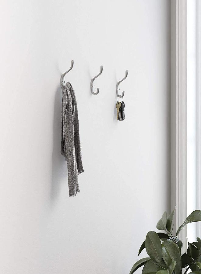 Dseap Dseap Accordian Wall Hanger: 16” High Wooden Wall Expandable Coat Rack, Hat Rack Holder, Accordion Hook for Baseball Caps, Coats, Mugs,17 Peg Hooks, Black & White  - Image 2