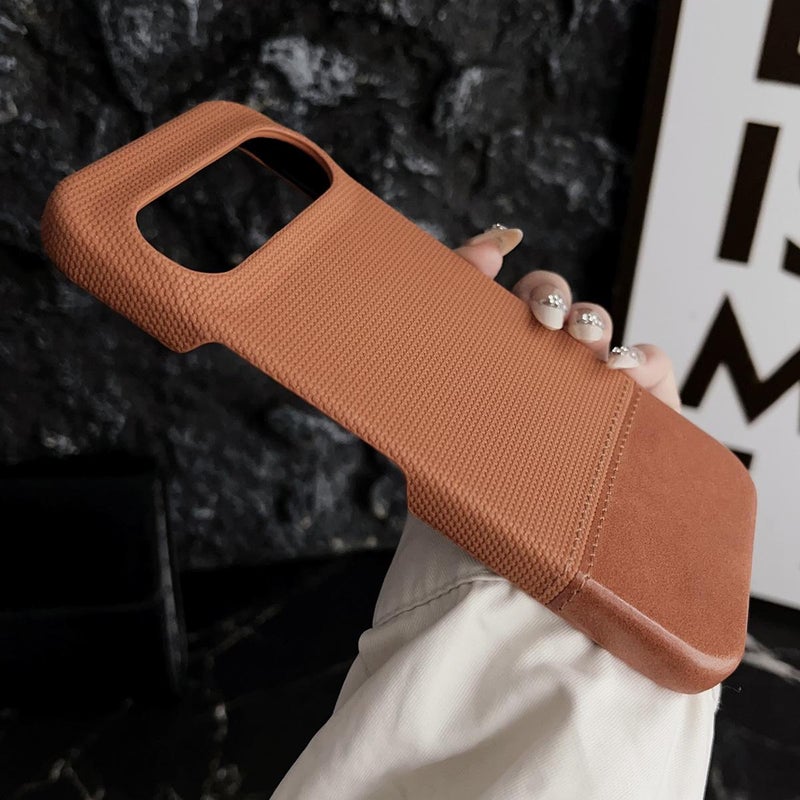 HuHa Protective Cover For Google Pixel 9 / 9 Pro Stitching Cloth MagSafe Magnetic PC Hybrid PU Phone Case(Brown) - Image 3