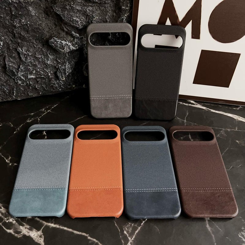 HuHa Protective Cover For Google Pixel 9 / 9 Pro Stitching Cloth MagSafe Magnetic PC Hybrid PU Phone Case(Brown) - Image 2