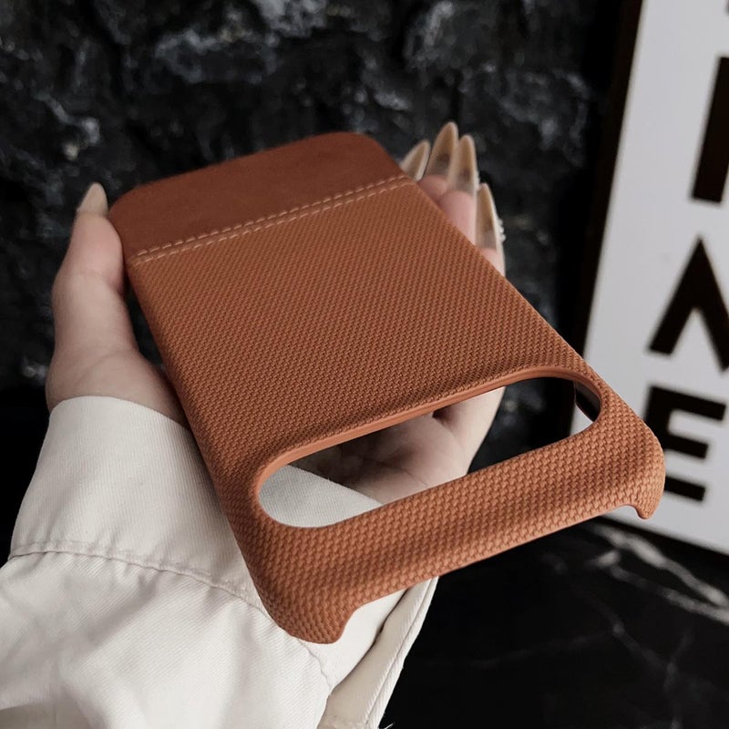 HuHa Protective Cover For Google Pixel 9 / 9 Pro Stitching Cloth MagSafe Magnetic PC Hybrid PU Phone Case(Brown) - Image 5