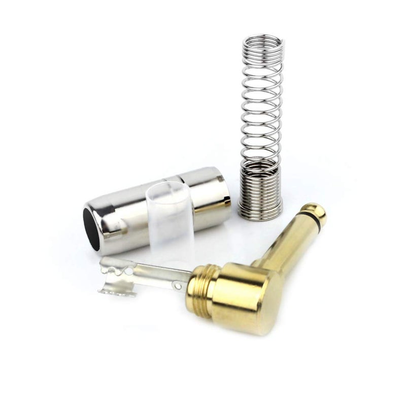 GiantBee 1/4" Audio Plugs 6.35 mm Plug TS Male 1/4'' Solder Type Mono Plug Right Angle Heavy Duty Connector with Buffered Spring for DJ Mixer Speaker Guitar, Phono Patch Cable Microphone Cables (5P) - Image 4