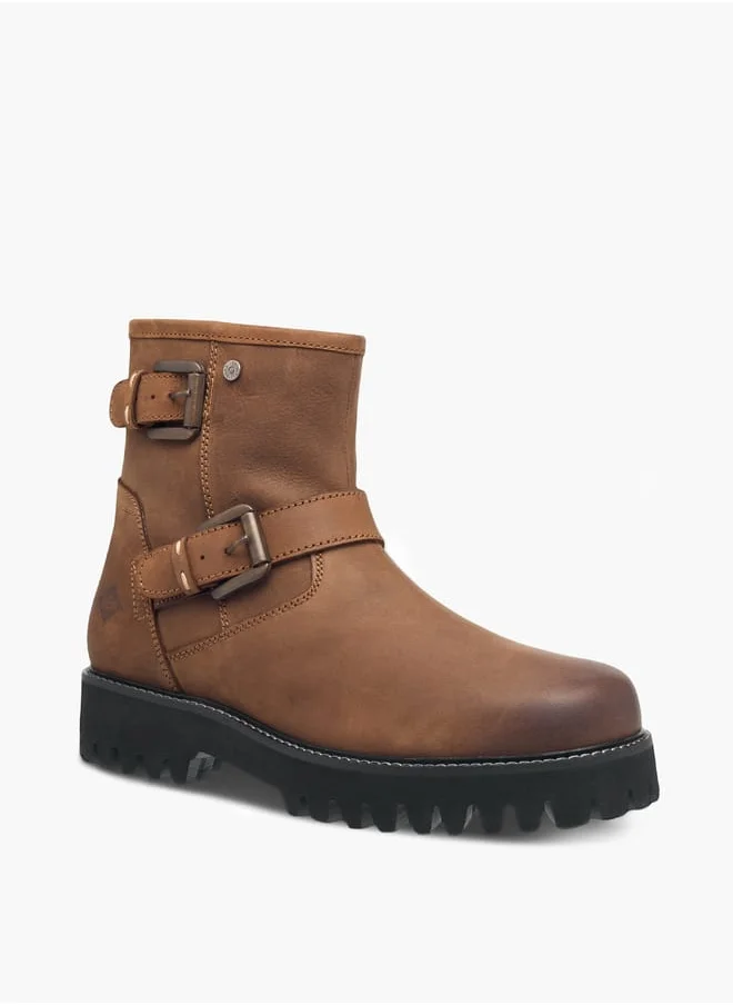لي كوبر Men's Buckle Detail Chelsea Boots with Zip Closure