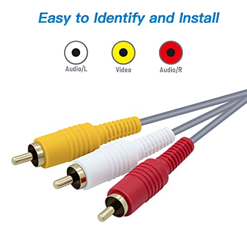 Mcbazel Wii AV Cable, Gold-Plated 3 RCA Interface, 6FT/1.8M, Compatible with Wii, Wii U & TV Systems - Image 3