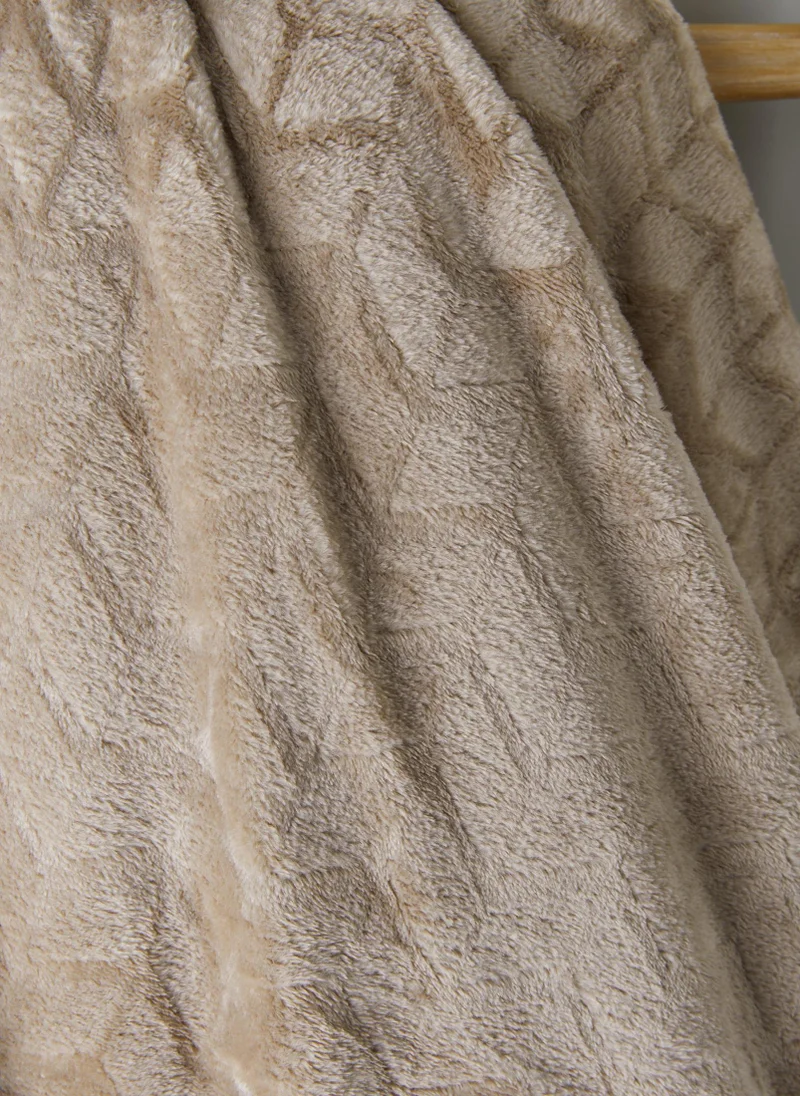 Matalan Beige Embossed Fleece Throw (200cm x 250cm)