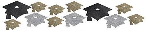 Creative Converting 993451 Graduation Mortarboard Glitter Cutouts Decoration 12 Ct One Size Multicolor