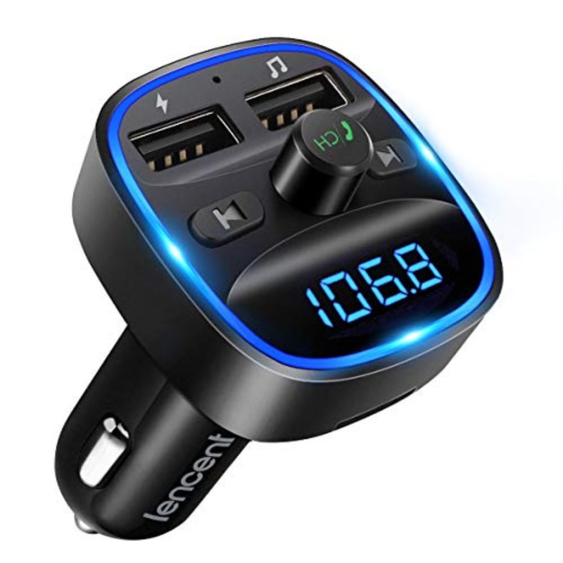 Bluetooth FM Transmitter Wireless Radio Adapter Car Kit with Dual USB Charging Car Charger MP3 Player Support TF Card and USB Disk - Image 1