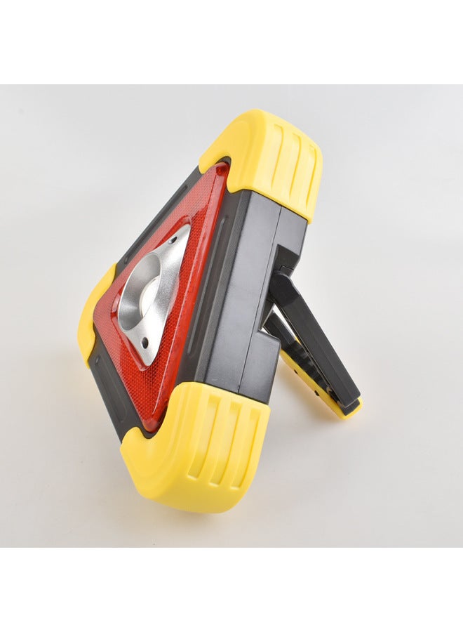 Loquat Triangular Solar Floodlight Car Red Light Warning Floodlight USB Charging Satchel COB Work Light-Color:Small 1 Light Solar Model - Image 3