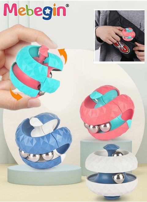 4Pcs Ball Orbit Rubik's Cubes Set, Finger Decompression Toy with Changeable Track, Maze Cube Balls, Fun Ball Drop Toy, Roll Ramp Game, Fidget Cube for Kids Aged 6+, Creative Stress Relieve Toy, 5.6*5*5CM