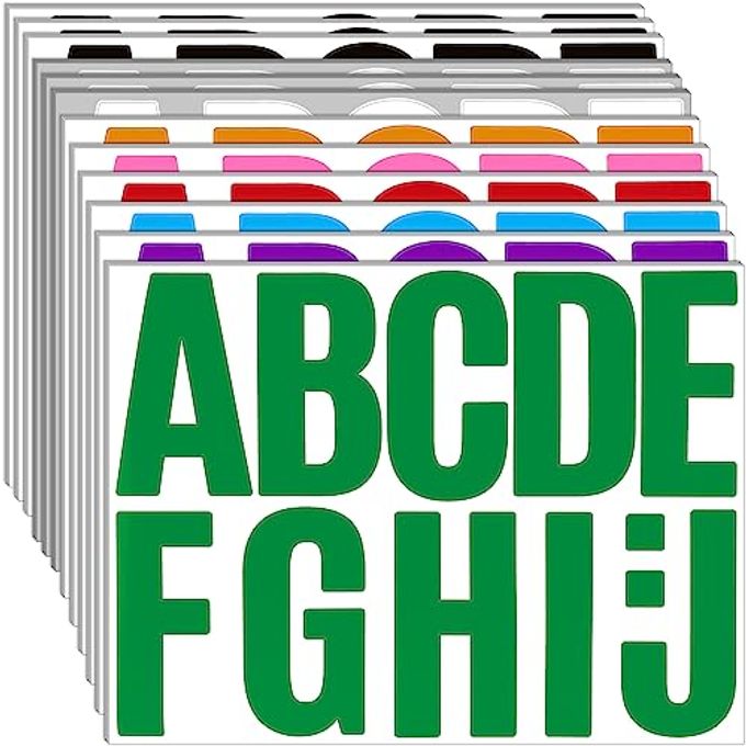 Bemeol 340 Pieces 30 Sheets Large Letter Stickers 4 Inch Alphabet Letter Stickers Self Adhesive Letters Sticker for Bulletin Boards Classroom Home Decor(Colorful) - Image 1