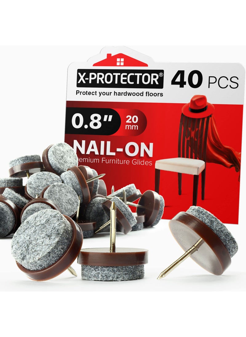 X-Protector 40Piece Felt Furniture Pads by XProtector  NailOn 08  Protect Hardwood Floors 