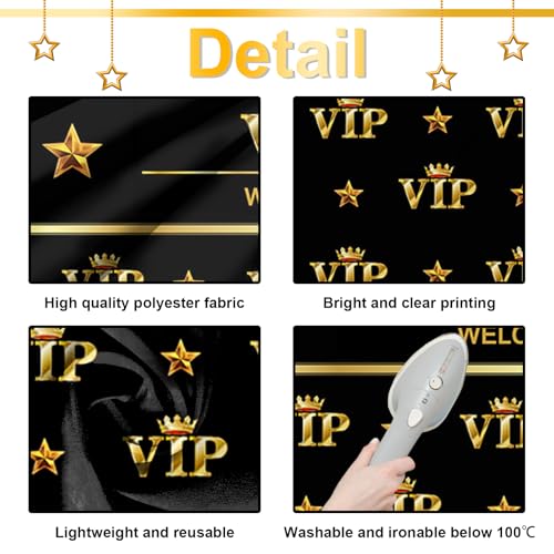 Avezano VIP Photography Backdrop Royal Crown Black Gold Baby Shower Graduation Prom Birthday Party Banner Photo Studio Backgrounds for Pictures (7x5ft) - Image 5