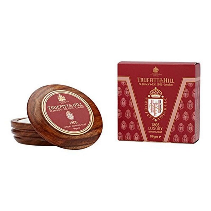 Truefitt  Hill Luxury Shaving Soap in Acacia Wood Bowl  1805  Hydrating Rich Lather for a Closer Smoother Shave Gentle on Sensitive Skin Perfect for Refills  33 oz