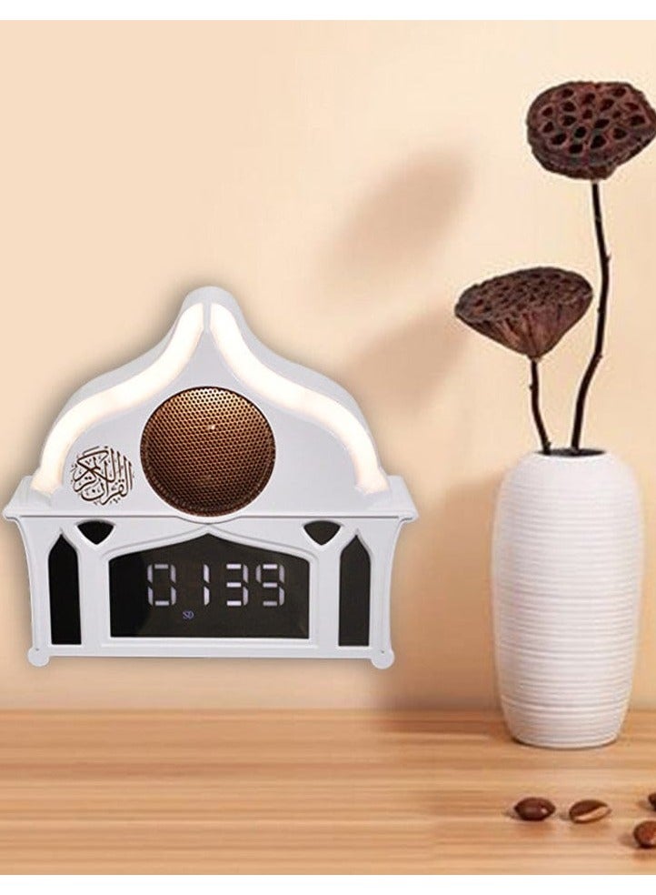 ساعة قرآنية مزودة بمكبر صوت بلوتوث - إضاءة ليلية LED بسبعة ألوان مع جهاز تحكم عن بعد وتطبيق، ومنبه - Image 1