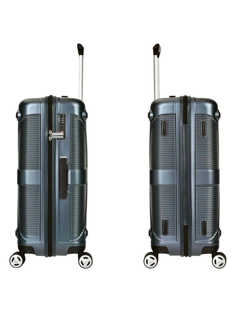 إيمينينت Hard Case Travel Bag Large Luggage Trolley Polycarbonate Lightweight Suitcase 4 Quiet Double Spinner Wheels With TSA Lock KJ97 Graphite