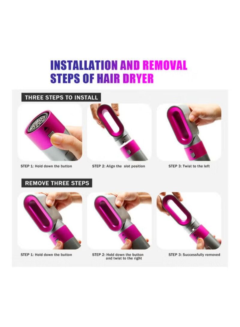 5 In 1 Hair Dryer and Volumizer Rotating Hair Dryer Tool Set Grey 28 x 22 x 5cm - Image 4