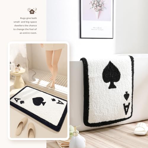 Molesun Poker Bathroom Mat Funny, Ace of Spades, Extra Soft and Absorbent Bath Rugs, Machine Wash Dry, Non-Slip Carpet Mat for Tub, Shower, and Bath Room, Spade, 20x31 - Image 3