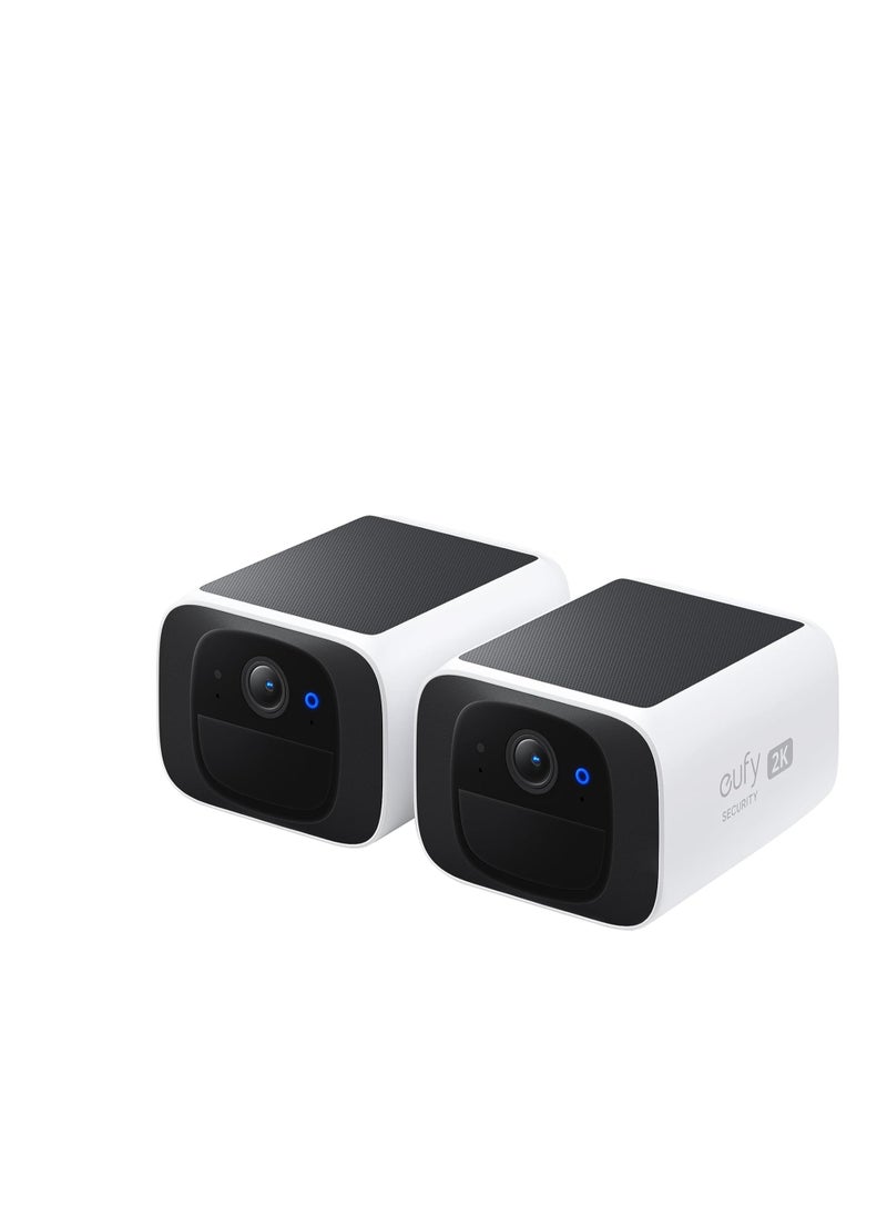 eufy eufy Security S220 SoloCam Solar Security Camera Outdoor Wireless, Continuous Power, 2K Resolution Home Security Camera, 2.4 GHz Wi-Fi, No Monthly Fee, HomeBase 3 Compatible (2-pack)  - Image 1