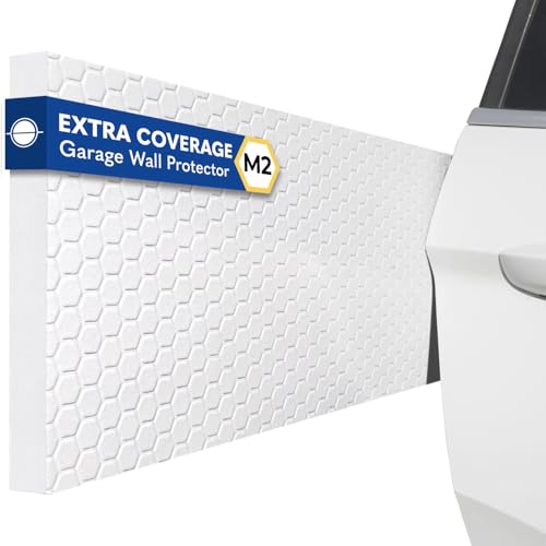 Garage Planet M2 Garage Wall Protector Car Door Wall Protector, Tool-Free, Designed in Australia (White, 4 Pack) - Image 1