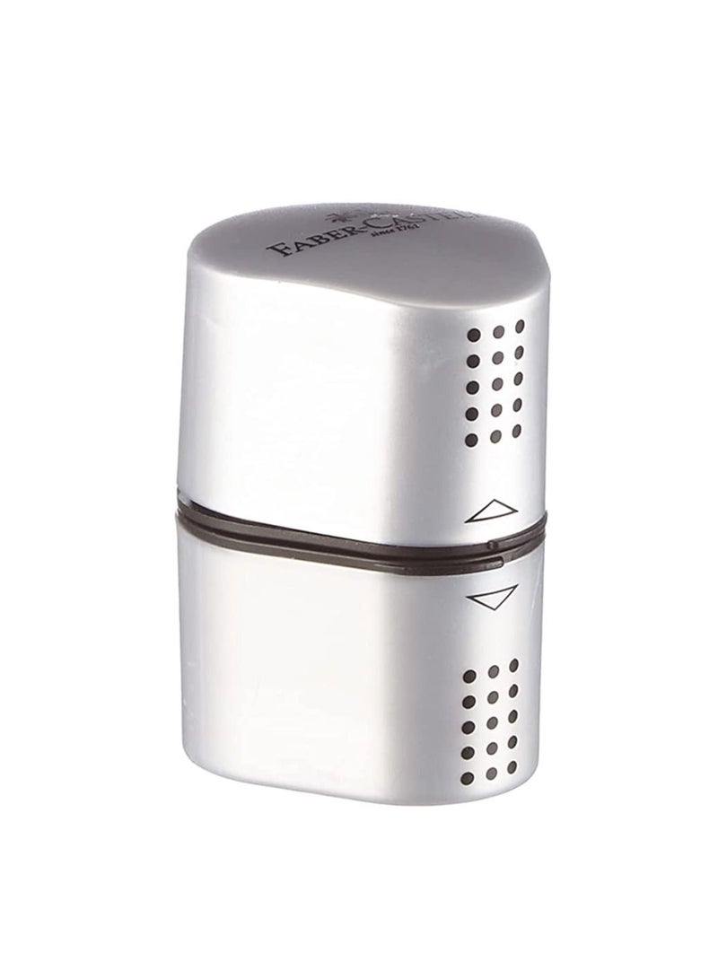 FABER-CASTELL Faber Castell Trio Sharpener Silver 3 Hole, 183800 - Image 1