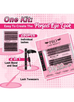 Lash Clusters Kit 280 Pcs Cluster Lashes 30D+40D Lash Extension Kit With Lash Bond And Seal Waterproof Lash Applicator Individual Lashes Apply At Home(30D+40D-9-16Mix Kit) - pzsku/Z7747E01A32BDAFC81FD8Z/45/_/1733729836/09dc074f-4b56-4a9e-aac3-b1ddb0a9532e