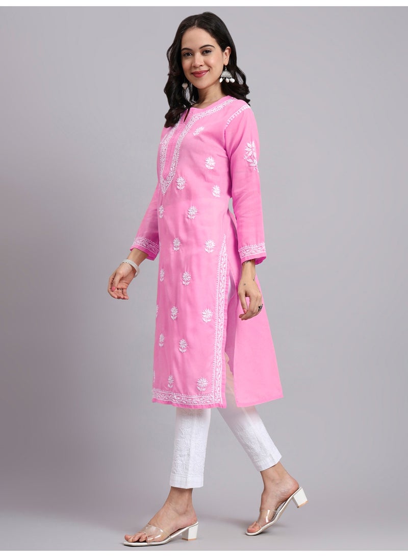 Alaya Hand Embroidered Chikankari Cotton Kurta-AL3999 - Image 5