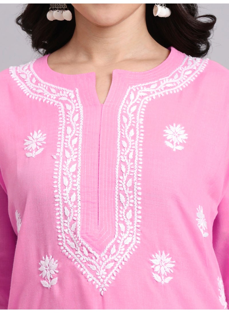 Alaya Hand Embroidered Chikankari Cotton Kurta-AL3999 - Image 3