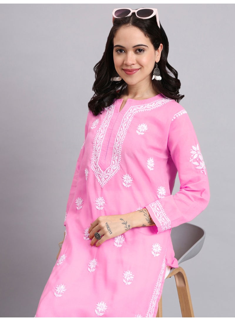 Alaya Hand Embroidered Chikankari Cotton Kurta-AL3999 - Image 4
